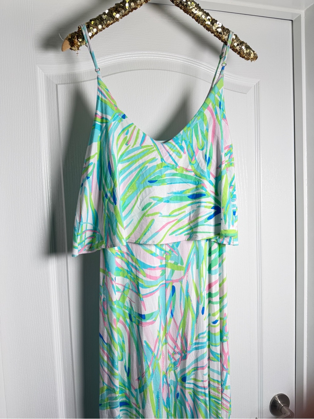 Lilly Pulitzer Harrington Maxi Dress in Skye Blue Salute size medium - Picture 3 of 4